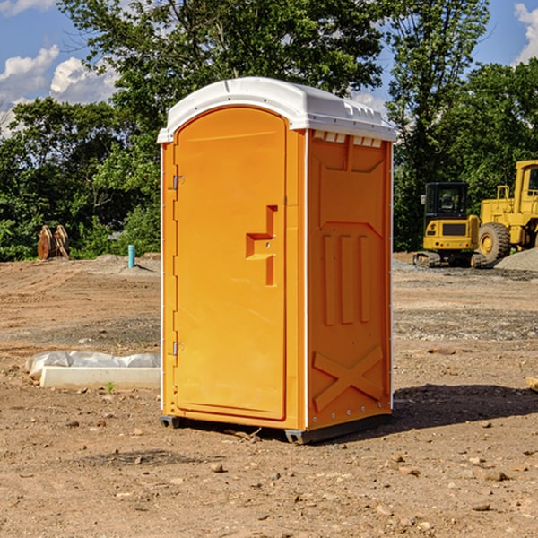 how often are the portable restrooms cleaned and serviced during a rental period in Bass Lake